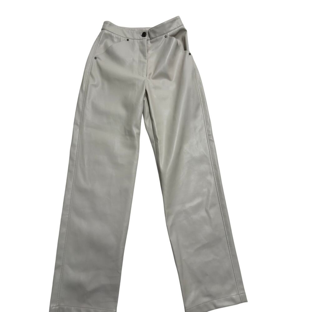 Deveaux New York Eve Vegan Leather Trousers – Bone – Size 0 – NWOT
